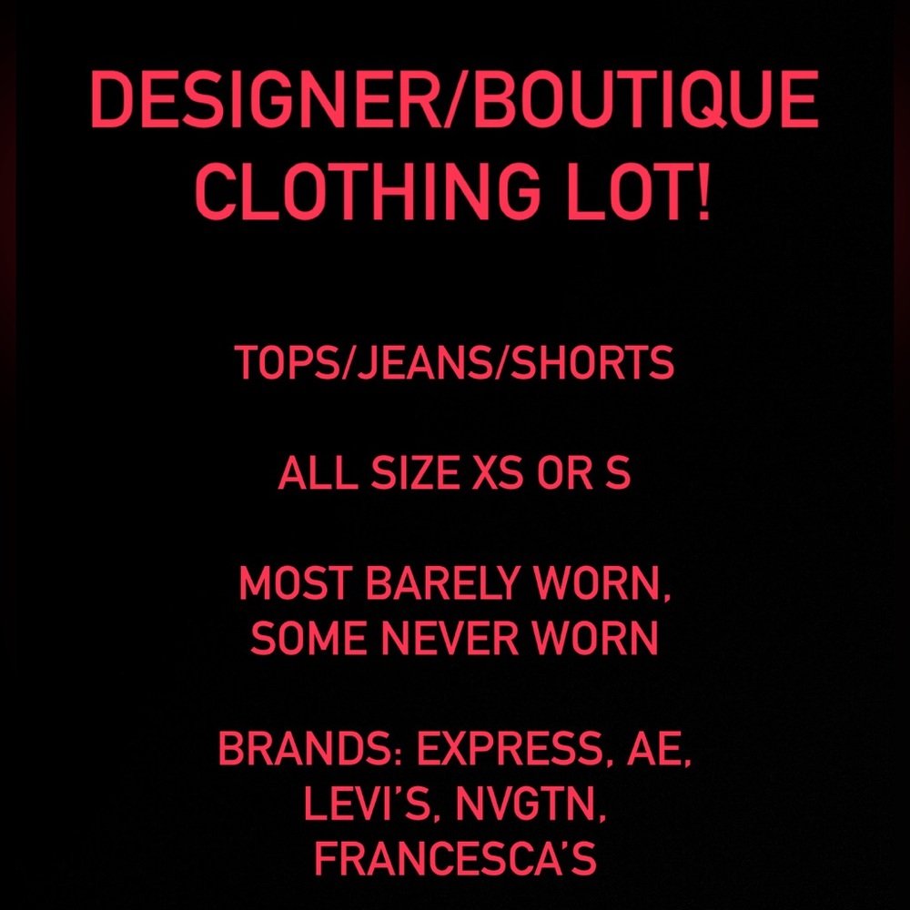 Name Brand Women’s Clothing Lot, sz XS & S, Tops/Shorts/Jeans